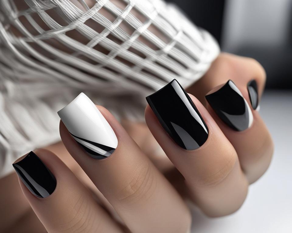 nail art minimalis hitam